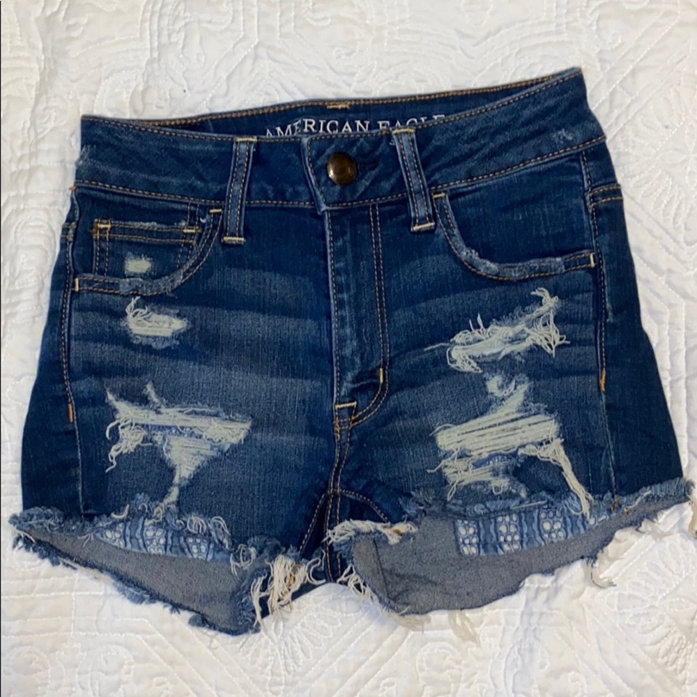 High Rise Super Stretch Denim Shorts